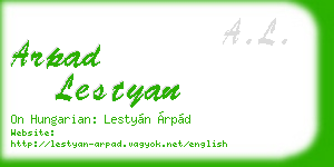 arpad lestyan business card