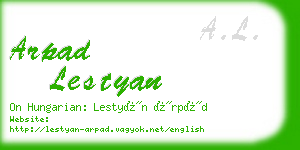 arpad lestyan business card